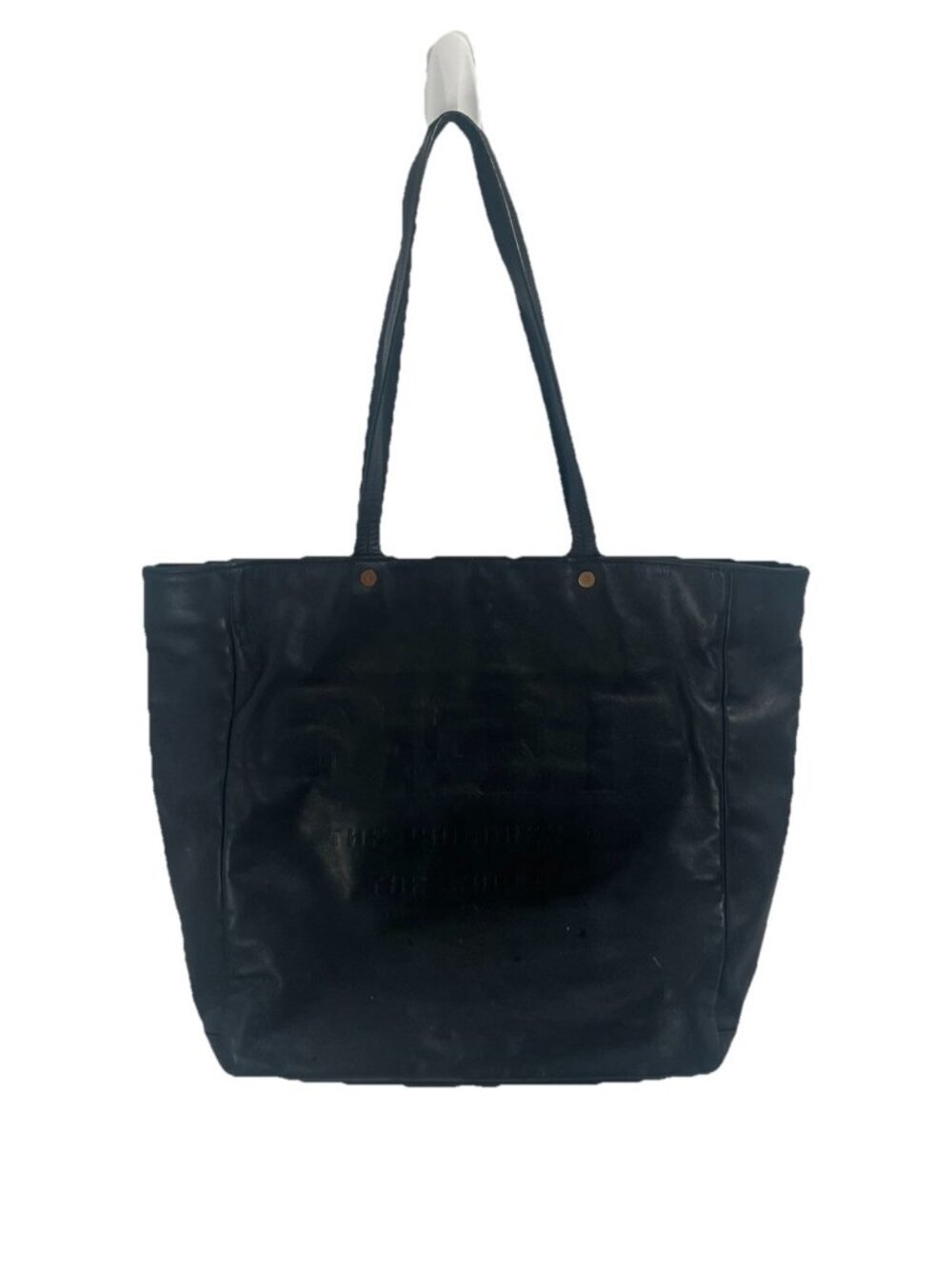 FEED Black Leather Tote Bag Large Distressed Shouldr Carryall Shopper